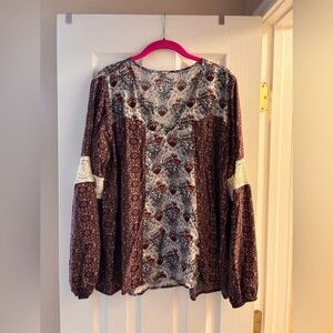 Bohemian Floral Long Sleeve Top